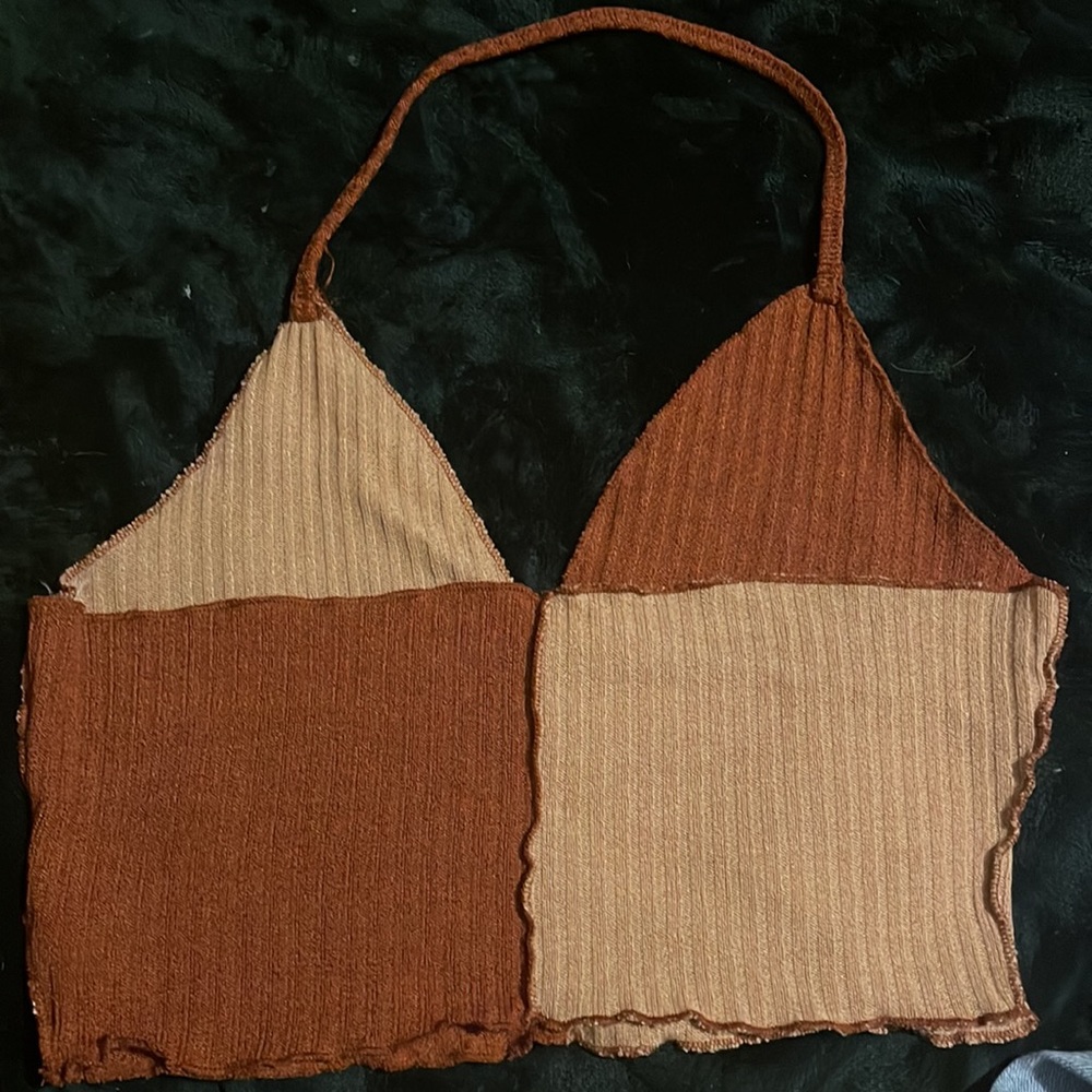Two Colorblock Halter Tops - Picture 2 of 4